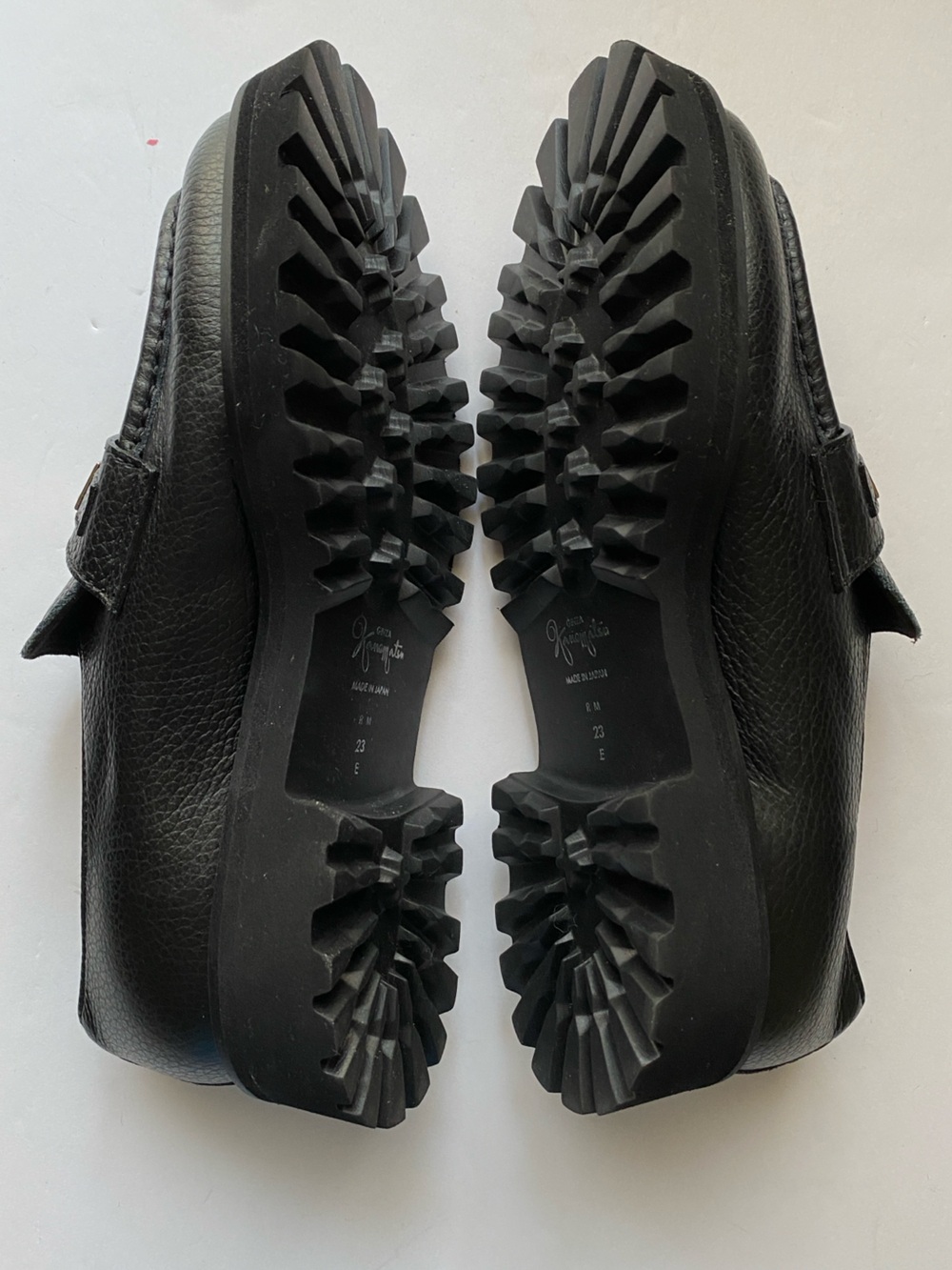 NWOB Japan made Kanematsu Black Leather Loafers size US6 - Picture 3 of 6